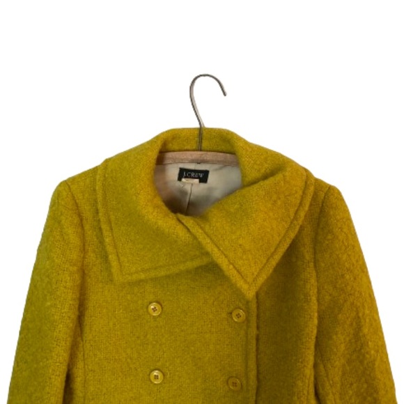 J. Crew Lucille Boucle Mohair Double Breasted Pea Coat Chartreuse - 2 - Picture 5 of 13